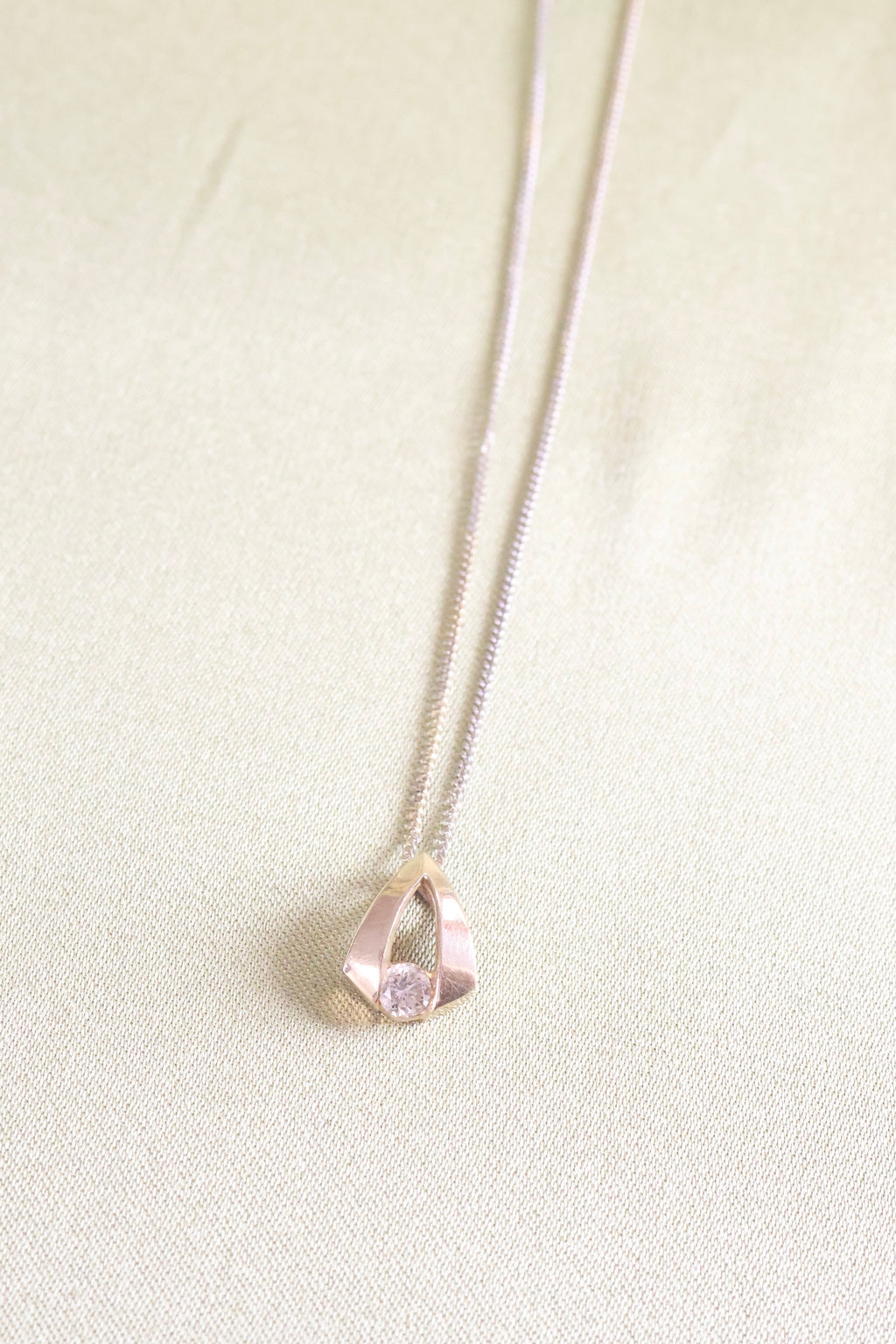 Yellow Solid Gold .12ct. Diamond Solitaire Pendant Necklace